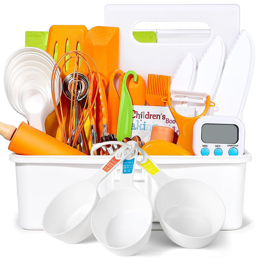 Suhctuptx kids cooking set storage case keeps tools organized for playtime