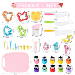 Suhctuptx Toddler Knife Set showcases kid-safe knives with rounded edges for beginner cooks.