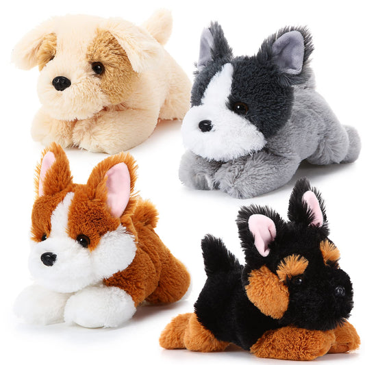 Suilung 4-pack dog plush collection displayed for cozy play and decor