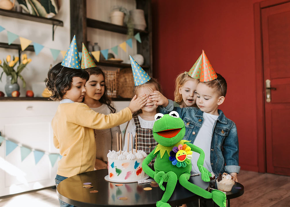 SUIYUEOUR Kermit puppet in hand ready for creative role play adventures.