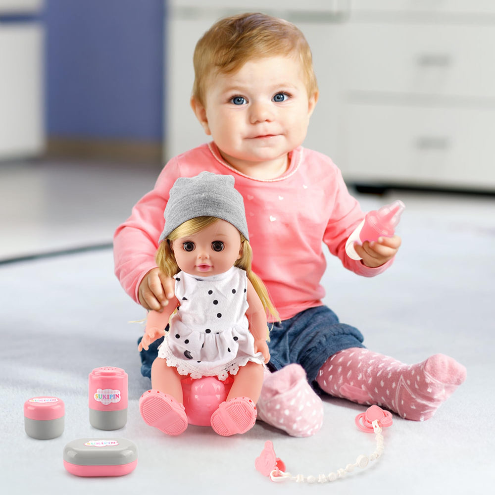 SUKIPIN doll bath time scene supports storytelling and pretend routines.