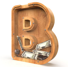 Sulevalt personalized wooden letter bank as a unique keepsake for kids