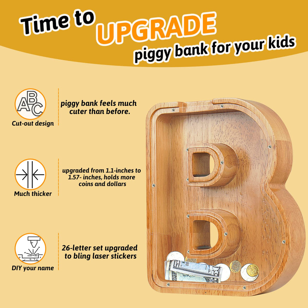 Sulevalt piggy bank with DIY laser stickers for name customization
