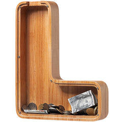 Sulevalt piggy bank wooden finish highlighting natural grain