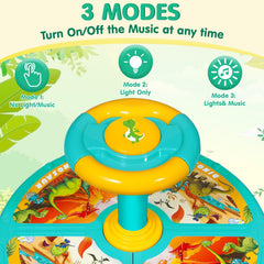 Sumapner dinosaur spin-action supports balance and motor coordination.