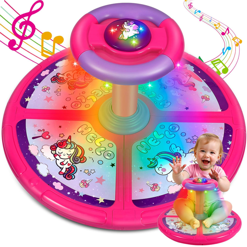 Sumapner Unicorn Sit-and-Spin seat shows a sturdy 19-inch chassis for family play.
