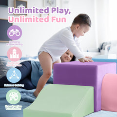Sumbababy modular foam blocks assembly enables quick setup for play.