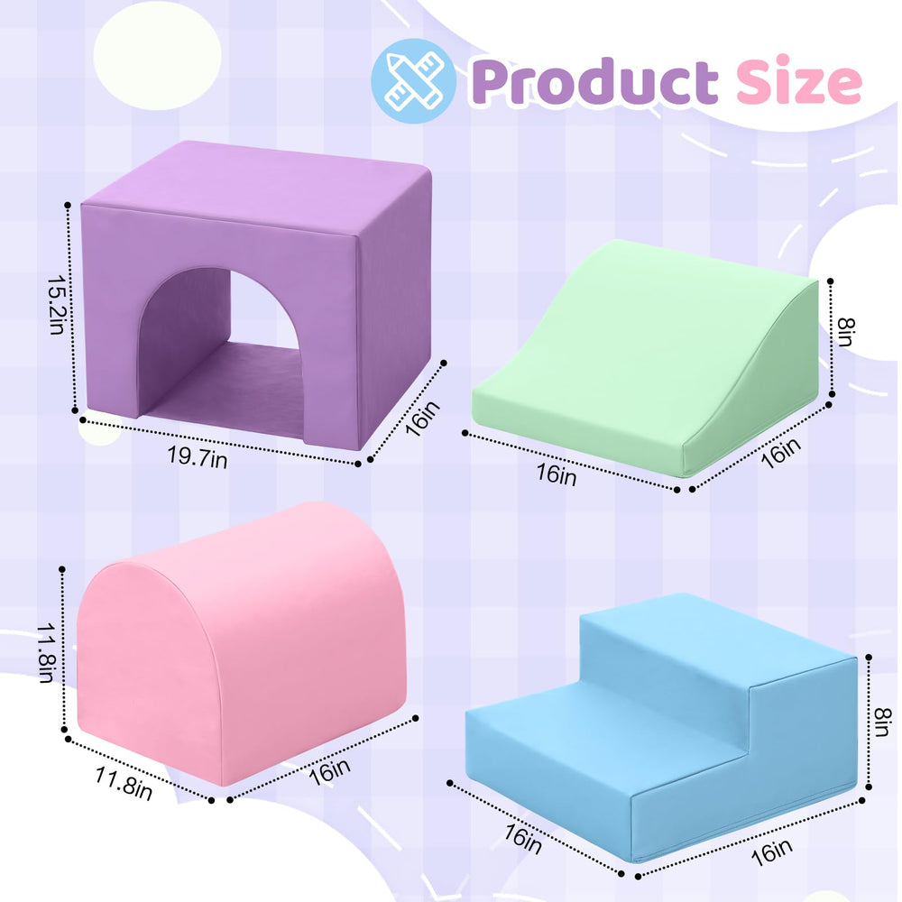 Sumbababy blocks slide promotes climbing and sliding in a playful setting.