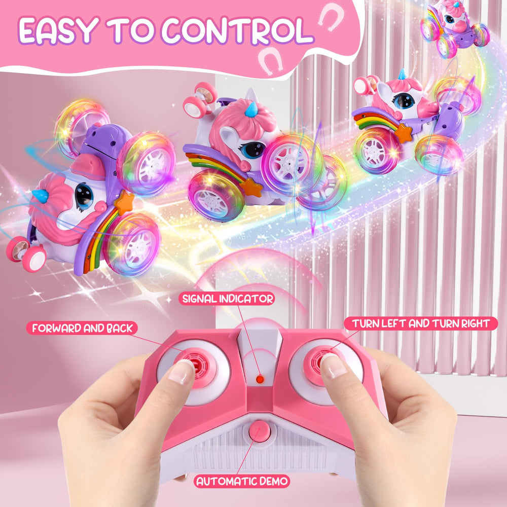 SUMEAUT unicorn RC car top view emphasizing compact design for easy control