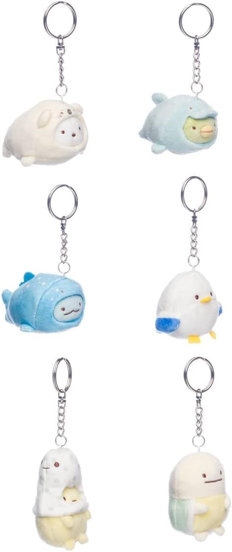 SUMIKKOGURASHI sea animals plush keychain on-bag use for accessorizing.
