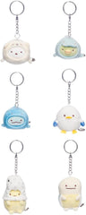 SUMIKKOGURASHI sea animals plush keychain side view highlighting compact grab-and-go design.