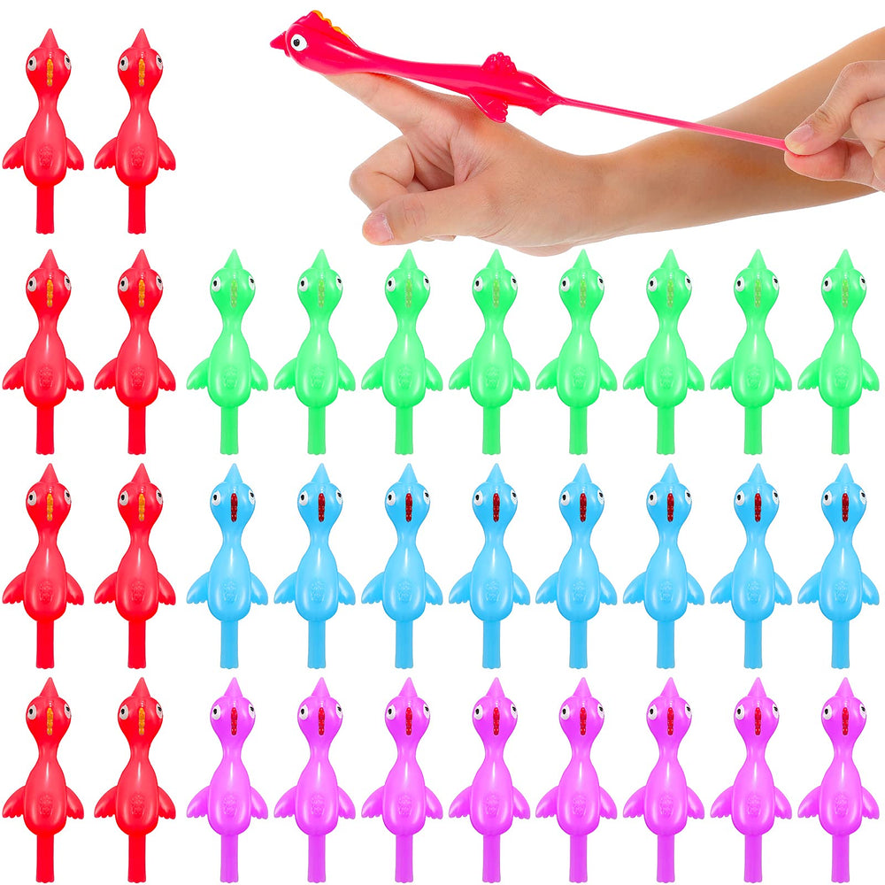 Sumind 32-piece slingshot chickens red set, perfect for party favors and stockings.