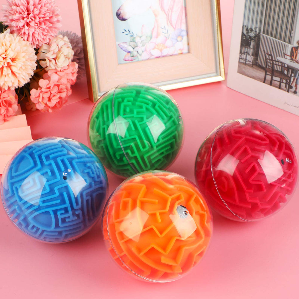 Sumind 4 Pcs 3D Puzzle Maze Ball orange invites playful concentration and problem solving