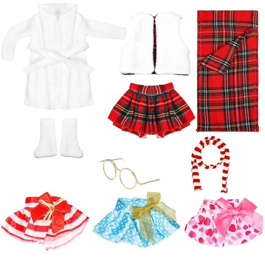 Sumind fluffy vest for Christmas dolls, easy wear and festive warmth.
