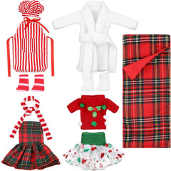 Sumind Christmas doll nightgown set for cozy easy dress-up of dolls