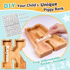 SummiDate large letter-shaped wooden bank emphasizes durability and style