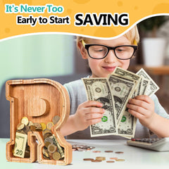 SummiDate letter stickers set included to customize the piggy bank.