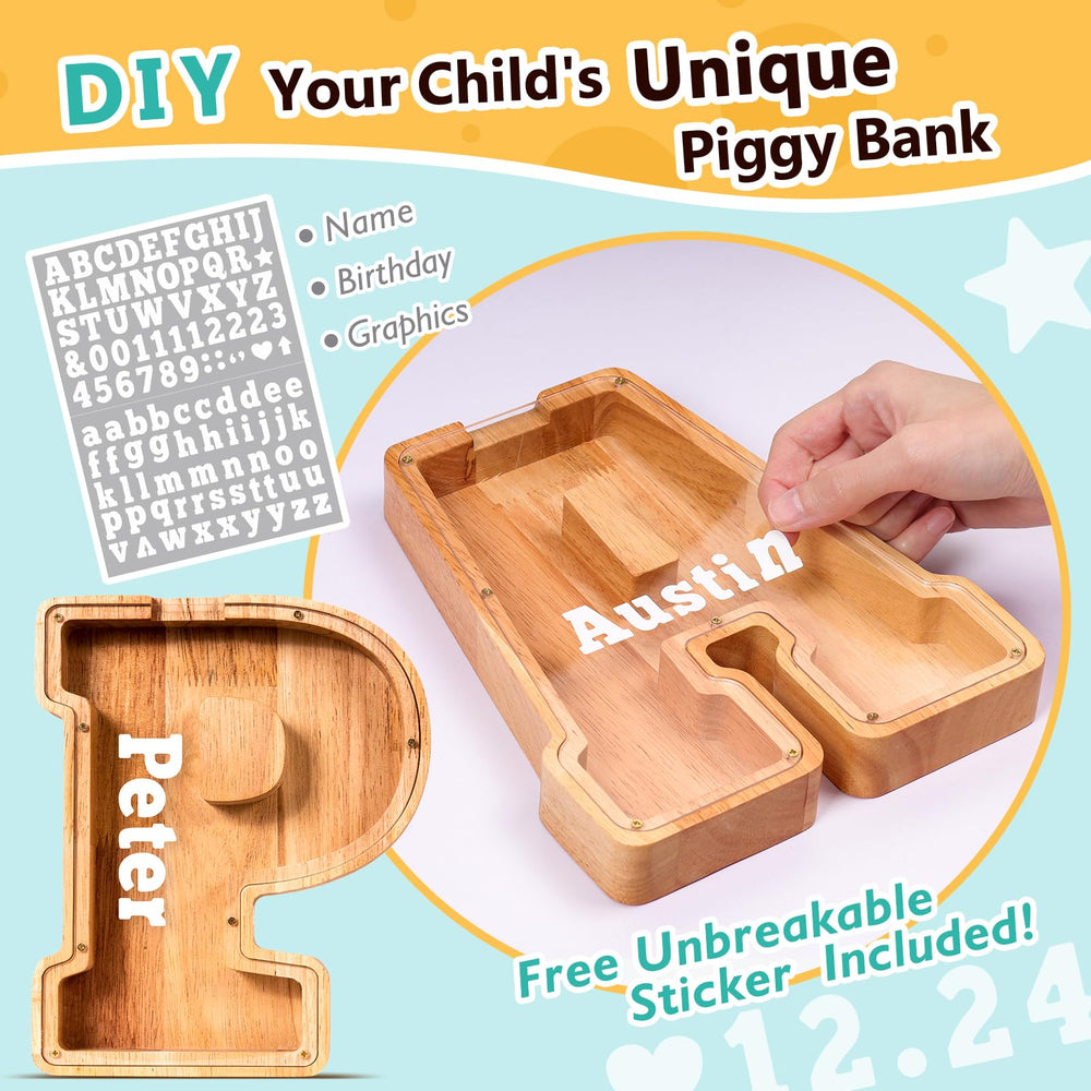 SummiDate piggy bank acrylic panel clearly shows savings progress