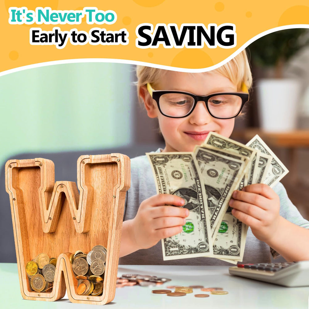 SummiDate large letter design doubles as desk decor and savings tool