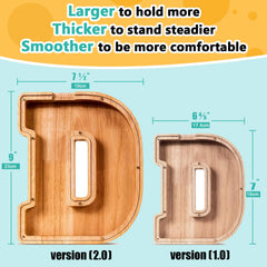 SummiDate wooden letter piggy bank with name initial personalization boosts ownership.