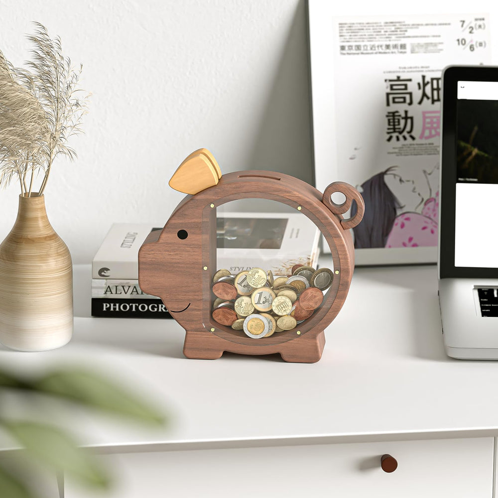 Summidate piggy bank offers durability and eco-friendly build for homes and desks.