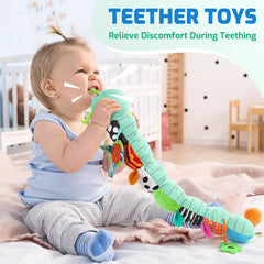Sumobaby Caterpillar crinkle rattle offers tactile and auditory engagement