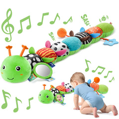 Sumobaby music caterpillar plush with mirror for early sensory play