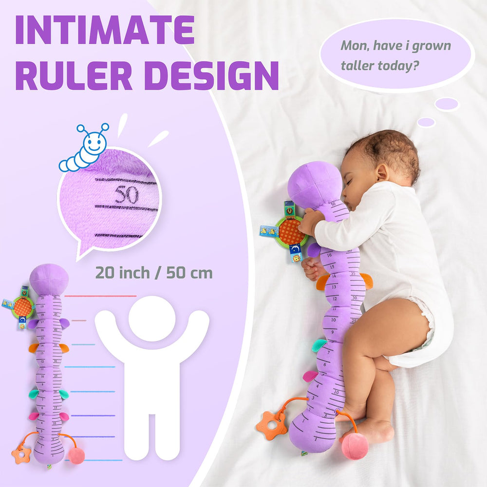 Sumobaby purple leaf caterpillar soft plush fabric offers safe, skin friendly cuddles