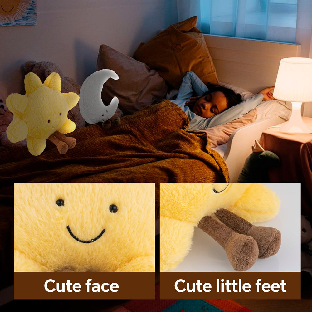 Sun and Moon Plush Moon face, soothing night-time companion.