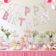 Suncalla banner decorating mantel, window, or dessert table area