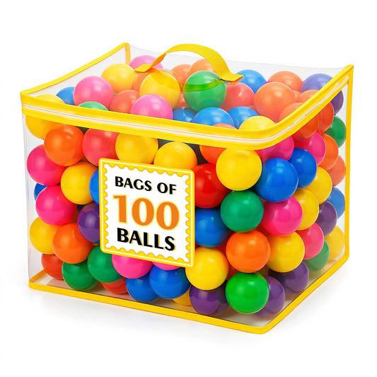 Suncuber ball-pit balls 100 colorful set supports safe toddler play in ball pits.