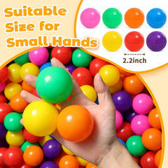 Suncuber ball pit balls, 2.2-inch diameter, easy for little hands to grip.