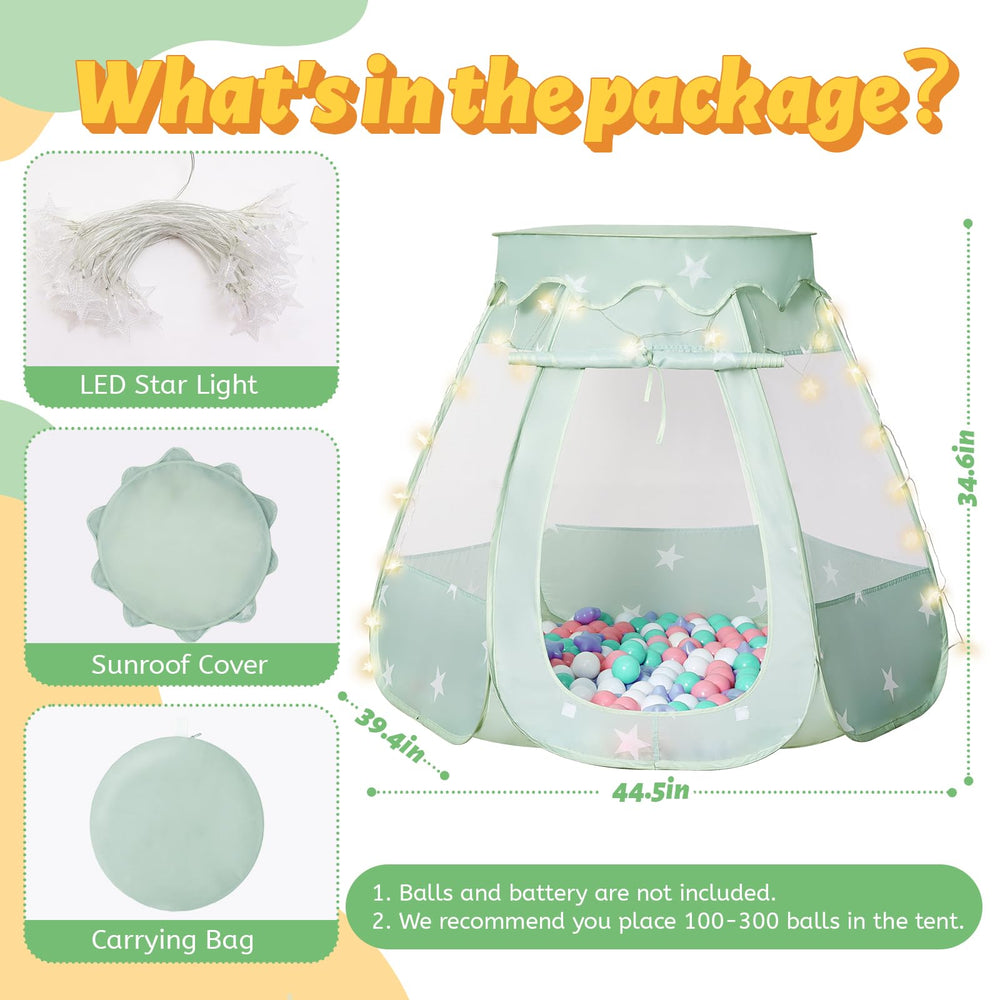 Suncuber Pop Up Play Tent highlights breathable mesh windows for indoor play.
