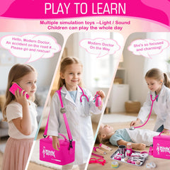 Sundaymot Doctor Kit for Girls wooden syringe supports fine motor practice