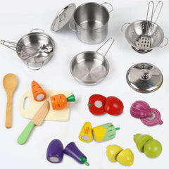 Sundaymot wooden vegetables and fruits provide safe, tactile pretend play