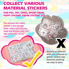 SUNEZLGO elastic spine labels help organize different sticker sets.