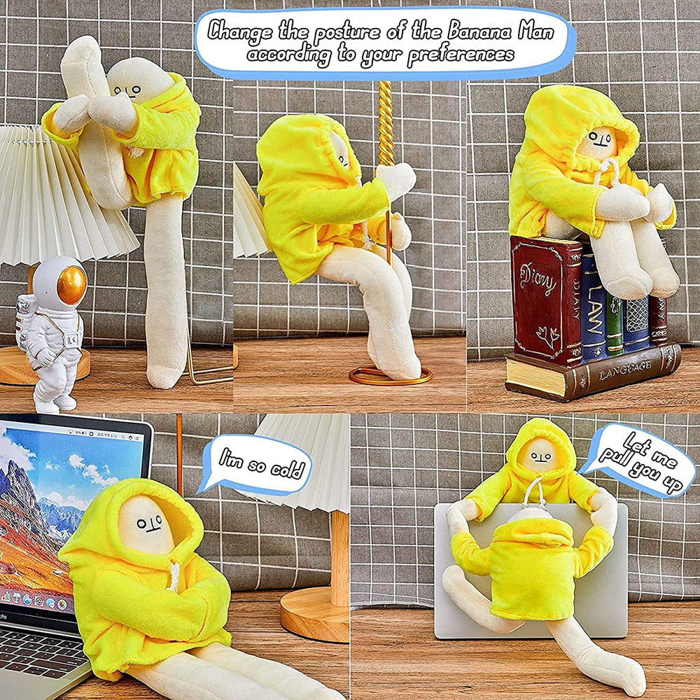 Sunfedmiss 16-inch banana man doll made of soft cotton for cuddling