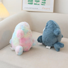 Sunfedmiss Shark Cat plush pillow showing gentle lumbar support during work breaks.