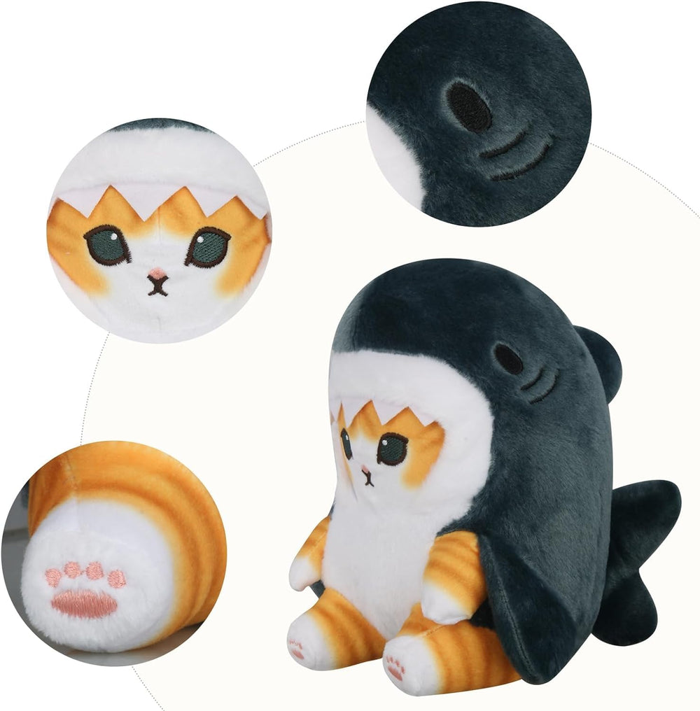 Sunfedmiss Shark Cat plush back fin close-up, playful design for fans.