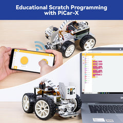 SunFounder PiCar-X Python-scratch programming broadens learners' coding options.