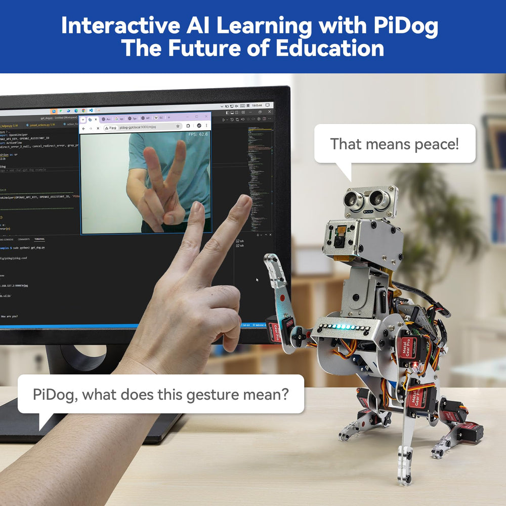 SunFounder PiDog gyroscope supports precise motion detection for actions