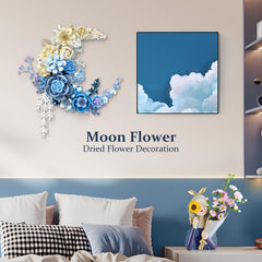 SUNHABI blue rose art display provides a striking wall accent.