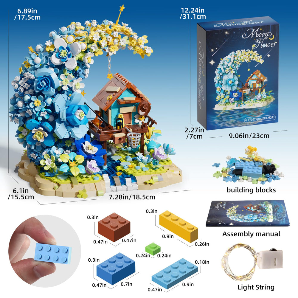 SUNHABI Blue roses and chrysanthemums add color with sculptural appeal.
