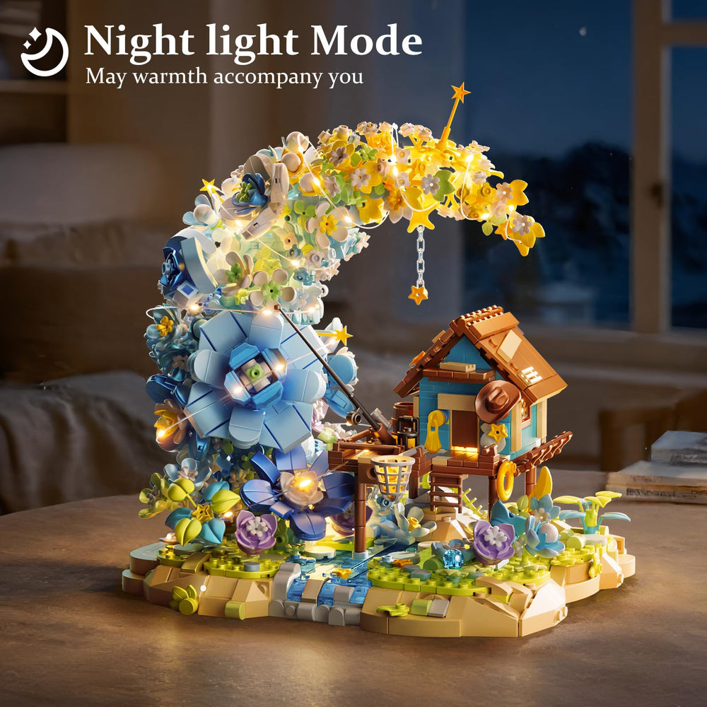 SUNHABI LED light string adds a soft, magical glow to night displays.