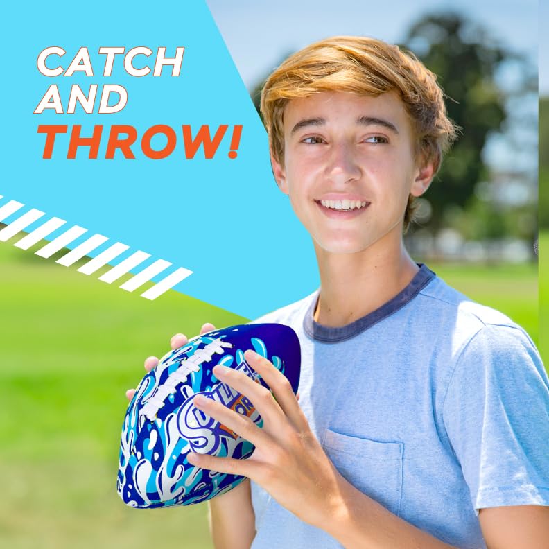 Sunlite Sports waterproof football enjoyed by adults for poolside play.
