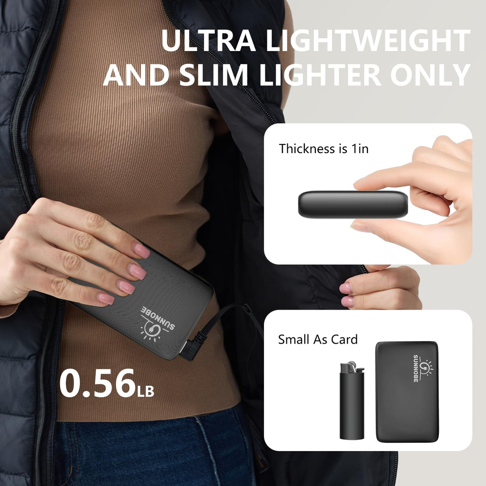 SUNNOBE pack in jacket pocket shows easy warmth access