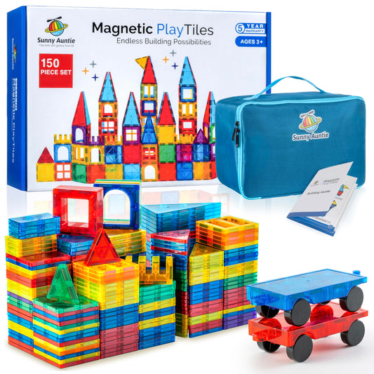 Sunny Auntie Magnetic Tiles XL Set full packaging invites imaginative play with bright, durable pieces.