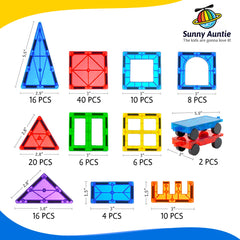 Sunny Auntie Magnetic Tiles XL Set BPA-free materials support safe play.