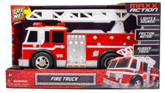 Extendable ladder on Sunny Days Maxx Action firetruck reaches high spots during rescues.