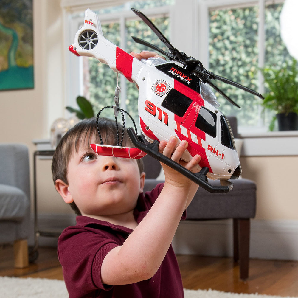 Sunny Days Maxx Action Helicopter Ladder: extendable ladder reaches high-altitude rescue scenarios.